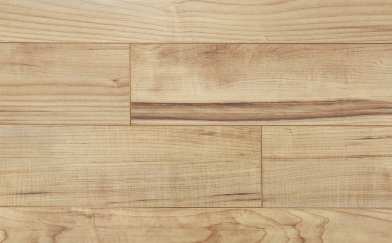 Swatch of Light Maple waterproof laminate flooring in a soft golden finish