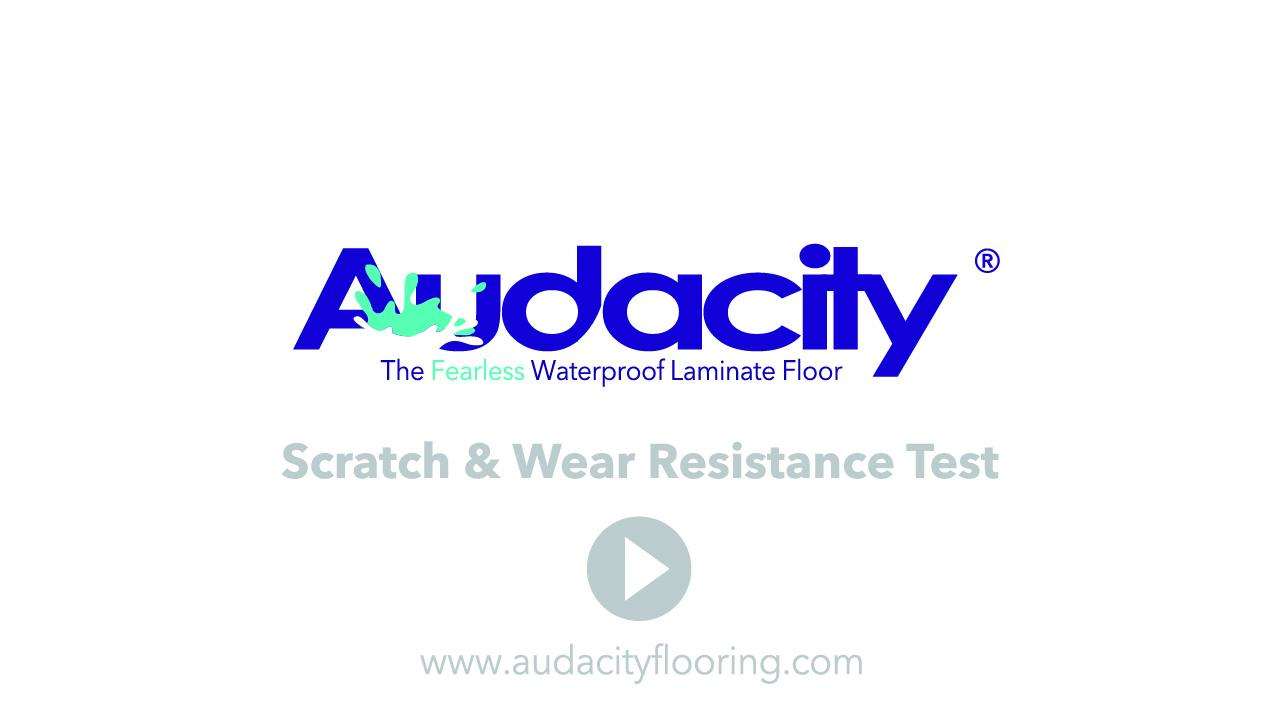 Scratch, stain, and spill-resistant laminate flooring